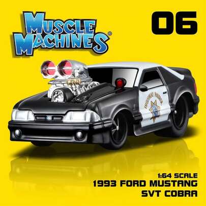 Maisto 1:64 肌肉车系列 1993 野马 SVT Cobra 公路巡逻车，多种颜色可选