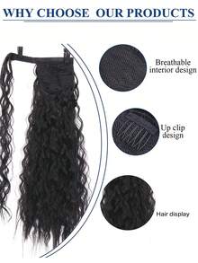 22-Inch Water Ripple Wave Ponytails, Made Of Polyester Fiber Material, Suitable For Use In All Seasons, And Ideal For Ladies To Wear As An Accessory Women Head Scarf Fashion Hair Accessories Elegant Hair Band Causal Headband - Multicolor - View 5