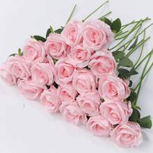 10pcs Artificial Single Rose Flower, Suitable For Spring/Summer Decor, Restaurant, Bedroom, Tabletop, Furniture, Vase DIY, Wedding Decoration, Holiday Gift - Baby Pink - View 8