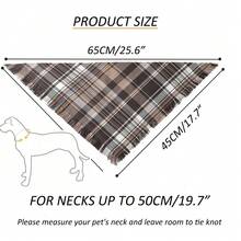 وشاح مثلث للكلاب بتصميم مربعات مع أطراف شرابات، إكسسوارات أزياء للكلاب المتوسطة والكبيرة، لموسم عيد الميلاد والشكر - متعدد الألوان - مشاهدة 2