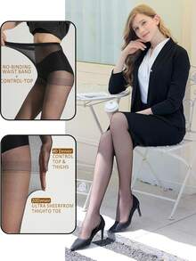 Women's Summer Lightweight Breathable Silk Stockings Pantyhose. Fashionable And Sexy Nylon Stretch High-Waisted Tight Pants. 15D Soft Fabric. Suitable For Daily Business Parties And Festive Occasions. Versatile. - Multicolor - View 4