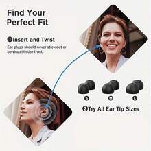 1 对硅胶游泳耳塞，舒适、可重复使用的柔软硅胶耳塞，配有替换耳套 - 彩色 - 查看 3