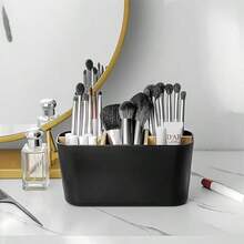 1pc Plastic 5-Compartment Toothbrush Holder, Makeup Organizer Box, Bathroom Vanity Storage Rack For Cosmetics, Stationery, Electric Toothbrush, Toothpaste, Shaving Supplies, Home Decor, Holiday Gift, Back To School Decoration - Multicolor - View 3