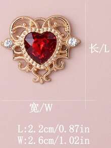 Red Heart Shaped Crystal Pendant, Suitable For DIY Necklace