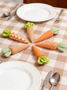 5pcs Fabric Carrot Fillings, Rustic Style Farm Decor, Multi-Tier Tray Decor, Easter Home Wedding Decoration, Colorful Fabric Artificial Carrot Crafts, Multi-Tier Tray Decor, Easter Home Wedding Party DIY Farm Decor, Carrot Hanging Decorations - Multicolor - View 4