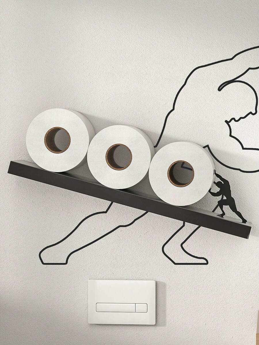 Toilet Paper Holders |Wall Mounted Tissue Roll Dispenser, Rustproof, Heavy Duty, Space-Saving, Easy Install, Self-Adhesive, Black For Bathroom, Kitchen, RV - Multicolor - View 1