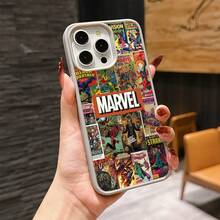 Marvel Patterned Phone Case, Iron Man, , Hulk, Thor, Hawkeye, Black Widow, Thanos, Avengers. Compatible With IPhone 17 ProMax, 17Pro, 17Air, 16, 15, 14, 13, And 12 Pro Models, With Shockproof Protection. A Unique Gift For Marvel Fans, Friends, Birthdays, Holidays, And Special Occasions. Great Gift Option For Anyone Who Loves Superheroes. - 黑色 - 查看 7