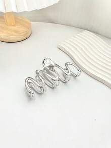 1 件女士黑色合金玫瑰形发夹，适合日常使用，简约时尚，非常适合浓密的头发，优雅奢华，发夹设计街头情人节爪夹发夹发夹发夹发夹发夹，学校用品，学院秋冬发饰，适合女士度假装扮 - 黑色 - 查看 14