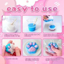 46PCS Taba Squishy Kit,DIY Stress Relief Novelty Squeeze Toys,1:1 AB Liquid Silicone,Party Favors For Kids,Make Your Own Squishies Hamster&Cat Paw With Silicone And Molds,Birthday Gifts,Children's Gifts, Daily Life Gifts,Stress Relief,Entertainment Alleviate Anxiety - Multicolor - View 3