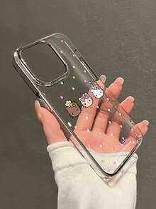 Sanrio 正版三丽鸥Hello Kitty可爱卡通动漫软壳保护套，兼容 17 Pro Max/16/15/14/13/12/11 - 銀色 - 查看 3