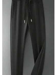 カジュアルパンツ、おしゃれなカジュアルパンツ、メンズズボン、メンズパンツ、ロングパンツ、ストレートレッグパンツ、テーパードカフスのカジュアルパンツ、シワになりにくいカジュアルパンツ、クロップドパンツ、メンズリネンカジュアルパンツ、スポーツカジュアルパンツ、ストレッチカジュアルパンツ - ブラック - チェックする 5