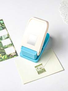 1PC Stamp Frame DIY Puncher, Stamp Shape Creative Punch Embossing Machine, Square Hole Puncher, Serrated Punch Paper Embossing Tool