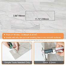 CYPNVAOVI Azulejos adhesivos para azulejos de cocina despegar y pegar azulejos de baño azulejos adhesivos de mármol de 3.9 x 11.8 pulgadas Gris 16 azulejosFashion - 219614678 - Ver 7