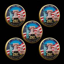 镀金美国自由钟纪念币 1776-2026 250周年纪念收藏币 - 彩色 - 查看 2