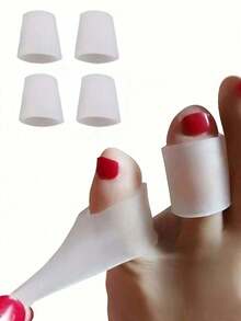 1 Pair Soft & Comfortable Silicone Toe Pads, Anti-Friction Suitable For Men & Women, Fit For High Heels And Casual Shoes - Clear - View 6