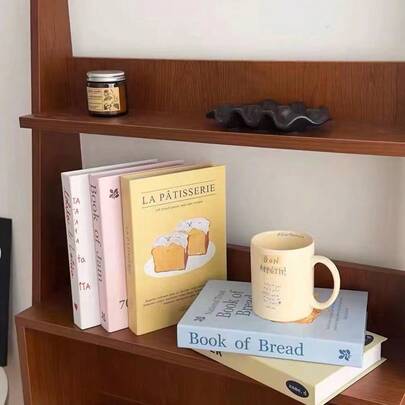 كتب إنجليزية مزيفة بطراز حديث بسيط، كتب واقعية قابلة للطي، ديكور منزلي، عرض لغرفة النموذج، كتب زخرفية