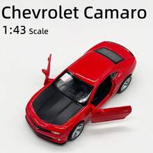 C C A 1盒1:43比例雪佛兰Camaro合金车模，红色，车门可打开，经典赛车模型摆件。 - 紅色 - 查看 1