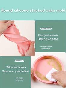 Round Silicone Cake Mold | Multi-Layer Mousse Baking Pan | Non-Stick Cake Mold | Party/Celebration Home Kitchen Tool Set - Multicolor - View 12