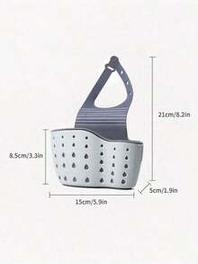 1PC Sink Hanging Drain Basket With Silicone Storage Box, Adjustable Shoulder Strap Design For Hanging On Faucet Or Sink Edge. Perfect For Storing Sponges, Dishcloths And Small Kitchen Items, Keeping Them Dry And Organized. Multi-Functional Drain Rack Combines Storage And Drainage, Easy To Install And Remove, Durable And Space-Saving. Can Be Used As A Kitchen Sponge Holder, Hanging Storage Bag, Faucet Basket Or Multi-Purpose Organizer, Ideal For Kitchen Organization And Efficient Space Management. - Beige - View 4