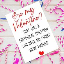 1pc Funny Couple Card With Envelope, Humorous Valentine's Day Greeting Card For Husband And Wife, Romantic Anniversary Card Gift For Spouse - Multicolor - View 2