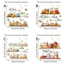 1/4pcs Creative Wall Stickers, Kitchen Shelves & Utensils, Letter & Butterfly Pattern, Removable Waterproof PVC Decals For Kitchen, Dining Room, Living Room Wall Decor - Multicolor - View 12