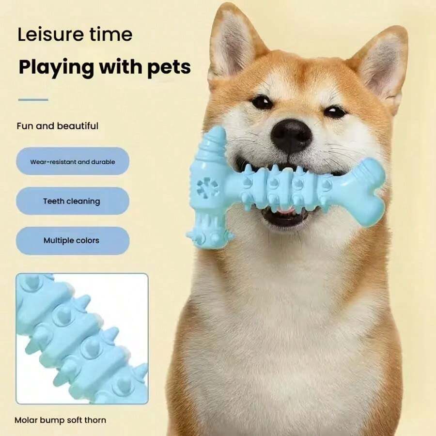 1pc Dog Chew Toy - Interactive Dental Stick, Suitable For Small To Large Dogs, Made Of Thermoplastic Rubber, Promotes Dental Health, Freshens Breath, And Aids Teeth Development. Dog Chew Toy, Dog Dental Care, Chew Toy, Dog Toy - Random Color - View 1