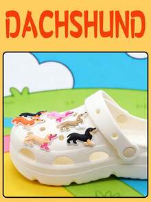 12件套腊肠犬主题PVC鞋饰，可爱毛衣、帽子、领结图案，宠物狗时装秀风格鞋饰，拖鞋和凉鞋配件，圣诞节和万圣节派对礼物，鞋子，春夏精选，伴娘礼物，房间，卧室装饰，海滩，旅行，男士，女士，度假，妇女节，旅行必备，婚礼回礼，Y2K，卧室，汽车配件，厨房装饰，可爱小物 - 臘腸犬 - 查看 8