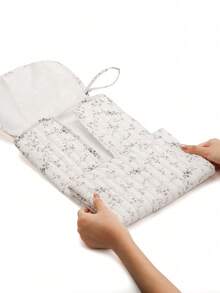 可折叠婴儿尿布更换垫，双面尿布垫，多功能缝线午睡垫，带挂绳 - 彩色 - 查看 9