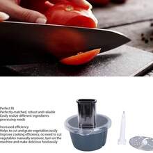 1 Set Kitchen Food Processor Container Cutting Blade Kit, Electric Vegetable Cutter Accessories High-Efficiency Vegetable Slicer Attachments Compatible With Thermomix TM5 TM6 - White and Black - View 4