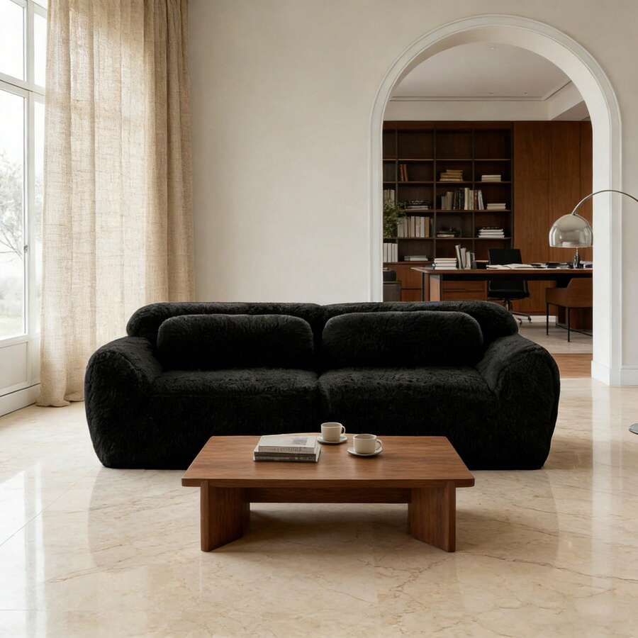 Soffor och soffor - Svart + Plysch + 2-sits - Visa 1