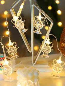 1pc 1.5m/3m Plastic Kerosene Lamp Decorative String Lights, Ramadan Decoration Lights, Indoor Decor Kerosene Bottle Lights, Battery Powered