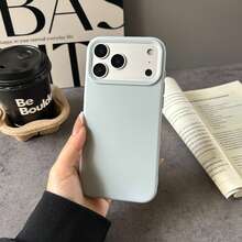 Genuine Blue & Pink TPU Liquid Silicone Phone Case - Anti-Yellowing, Soft, Protective For IPhone - Dusty Blue - View 4