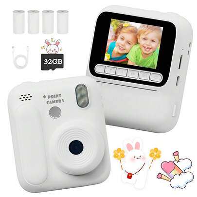 Children's Instant Printing Camera, Shoot & Print Immediately, Educational Puzzle Toy, Compact Travel Camera, Digital Selfie Camera With Video & Music Functions, Perfect Gift For 3-12 Year Olds
