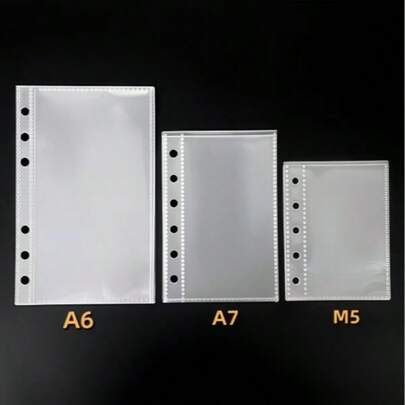 10/20/30pcs/Bag M5/A6/A7 Clear Plastic Sleeves, Portable Sticker Notebook Loose Leaf Binder Refill Pages, High Quality PP Material, Storage For K-Pop Photos, Cards, Photos, Documents, Currency, Jewelry And Small Items - Suitable For School, School Supplies, Fashionable Appearance, Transparent Material