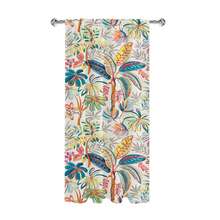 2片装2D热带植物印花半遮光窗帘，适用于客厅和卧室，清新自然风格 - 彩色 - 查看 8