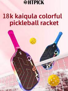 HTPICK 1 buah Raket Pickleball Serat Karbon Kawat Titanium Warna-warni, Raket Matte Bertekstur Dingin, Tebal 16mm, Sangat Ringan, Daya Ledakan yang Kuat, Cocok untuk Pemain Pemula dan Mahir - MultiWarna - View 10