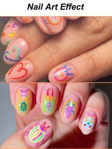 12pcs/Set Nail Art Painting Pen Nail Drawing Hook Line Drawing Flower Pen,Quick-Drying Waterproof Nail Polish Pens, Suitable For Scrapbooks, Writing, Professional Home And Salon Nail Art Supplies - Multicolor - View 4