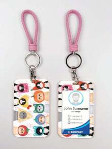 1pc ABS Headband With Cute Cat Pattern, Fashion Personalized Cartoon Pull-Type Card Clip Keychain Bag Pendant, Student Wristband Card Clip, Ladies Wristband Card Clip, ID Bus Protection Case, Student Campus Card Protection Case - Multicolor - View 11