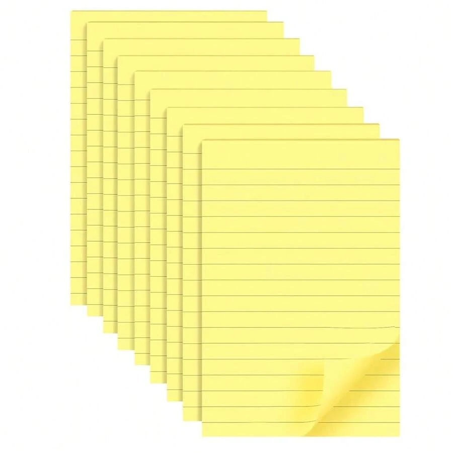 9 Pads Lined Sticky Notes 4x6 Inch Post, Yellow, Clean Removal, Se--Stick Pads, Large Sticky Notes Easily Used For Home, Office, Schoolsss, 40 Sheets/Pad - 黃色 - 查看 1