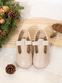 Fashionable Retro Casual Party Soft Bottom Comfortable Mary Jane Dress Shoes For Girls - Beige - View 5