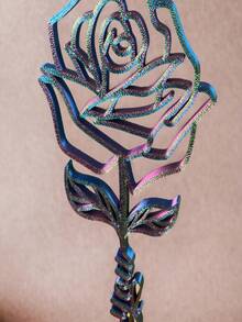 1pc 3D Printed "I Love You" Rose Sculpture Decor, 12cm Elegant Romantic Home Decoration, Suitable For Valentine's Day, Parties And Gifts. Perfect Accent For Dining Table, Living Room, Bedroom, Cafe And Party Ambiance, Romantic Decor, Valentine's Day Gift, Home Decor - Multicolor - View 6