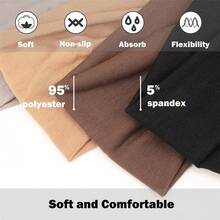 6条装扭结发带，女士防滑弹力发带，瑜伽跑步健身发饰，6条装，黑色吸汗带，休闲发带，优雅头巾 - 多色 - 查看 3