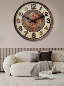 1个10英寸/12英寸现代木质挂钟，静音石英抽象树纹圆形木质挂钟 - 电池供电，温暖的木纹设计，适合客厅和卧室装饰，圣诞节和新年礼物（不含电池） - 彩色 - 查看 2