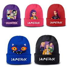 1顶K-Pop恶魔猎人女团针织帽，男女通用保暖冬帽，街头服饰
