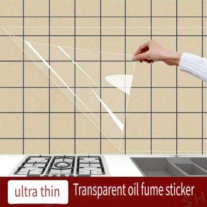 1 Roll PP Static Cling Wall Film - Waterproof, Oil-Proof, No Glue Needed, Removable, Reusable - Suitable For Kitchen Backsplash, Tiles, Dorm Decor, Cabinets - Easy To Clean, No Residue, Oil-Proof, Kitchen Splash Guard