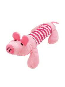 1个宠物毛绒发声咀嚼玩具，耐用耐啃咬，粉色小猪/黄色小鸭跳舞动物造型，会发出吱吱声的狗狗咀嚼玩具，耐用互动宠物用品，适合爱啃咬的狗狗 - 彩色 - 查看 5