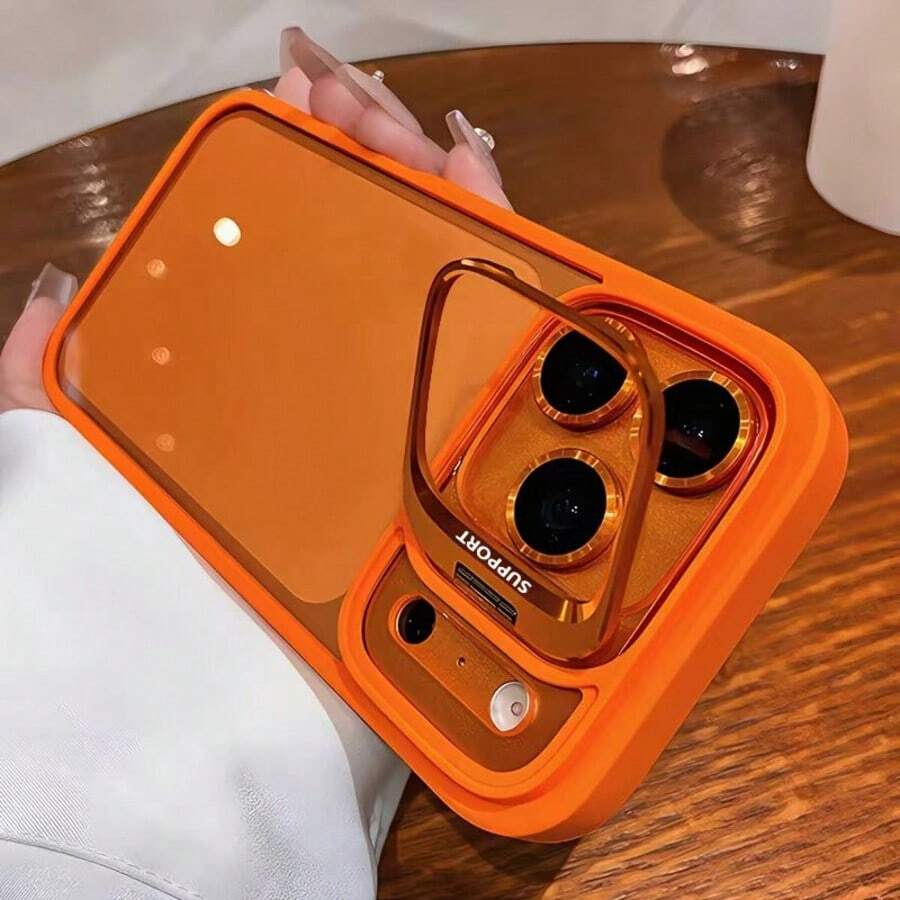 适用于 17、16、15、14、13、12、11 Pro Max Plus Air 16e 的豪华防震手机壳，带镜头支架、镜头贴膜和保护套 - 灰色 - 查看 1