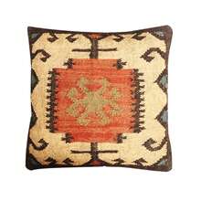 Vintage Kilim Pillow Cover Set Of 4, Turkish Wool Jute Cushion, Rustic Boho Throw Pillows, Handwoven Home Decor, Unique Turkish Kilim Style - White - View 7