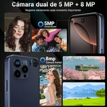 Teléfono Android 14.0 octa-core dual sim, 8GB RAM+128GB ROM, 6.56 pulgadas, batería 6500mAh, smartphone 32MP con cámara dual. - Azul Marino - Ver 7