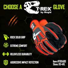 CYPNMagid Glove and Safety T-REX - Guantes resistentes a los impactos 9/L 1 par resistentes a las perforaciones guantes de trabajo resistentes con agarre carcasa naranja TPR gris agarre de nitriloFashion - 224425808 - Ver 5